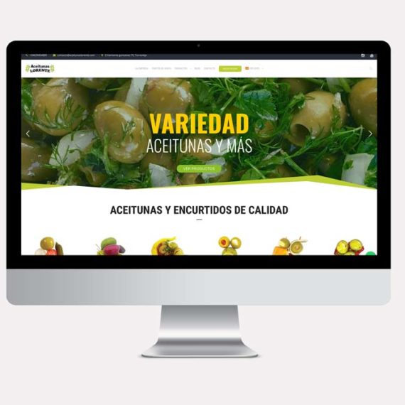 DISEÑO WEB de aceitunas lorente gourmet